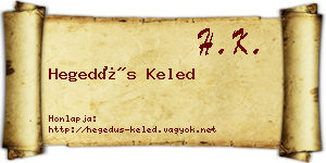 Hegedűs Keled névjegykártya